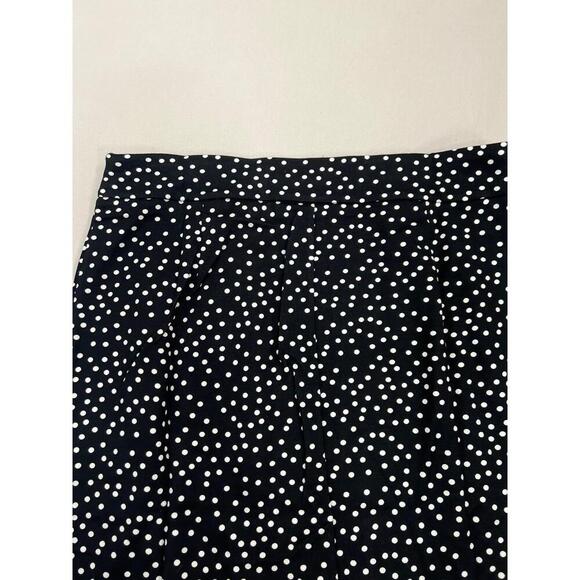 T TAHARI Midi Pencil Skirt Size S Black White Polka Dot Slit Leg Tummy Control - Picture 6 of 12